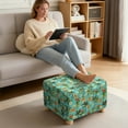 thumbnail image 3 of Xoenoiee Hibiscus Plumeria Palm Tree Print Ottoman Covers Elastic Square Ottoman Protective Cover for Foot Stool, Folding Store Furniture for Living Room with Nonslip Elastic Bottom, L, 3 of 7