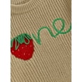 thumbnail image 7 of aturustex Toddler Baby Girl Birthday Cozy Sweaters 9M 12M 18M Infant Long Sleeve Knit Pullovers Round Neck Knitted Jumpers Strawberry Embroidery Knitwoose Warm Casual Clothes for Spring Fall, 7 of 7