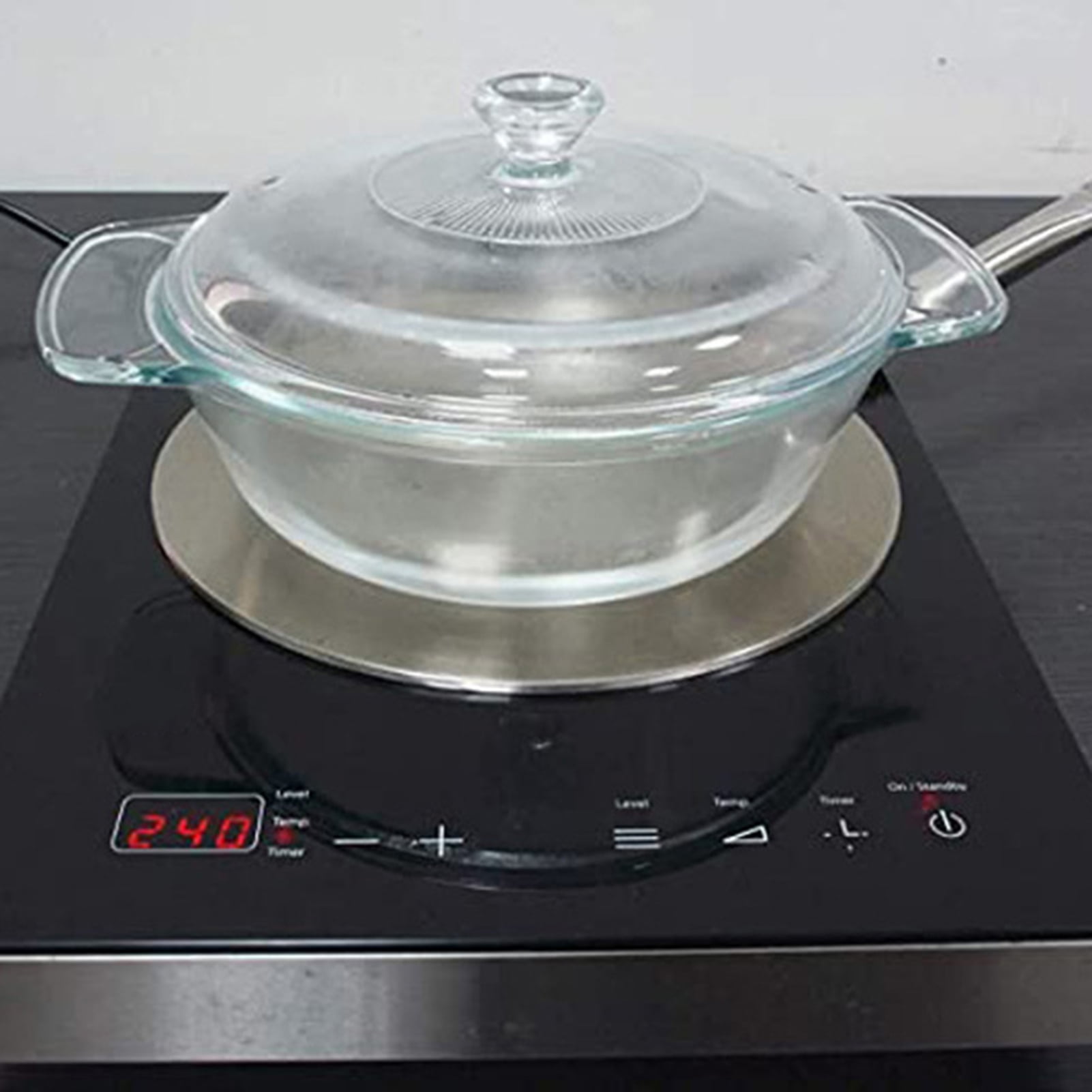 HomeLife Heat Diffuser with Handle Heat-absorbing Stainless Steel Cooking Heat Conduction Plate for Kitchen