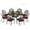 Chili Red, variant on MEETWARM 9-Piece Outdoor Furniture Dining Set, All Weather Cast Aluminum Patio Garden Set- 8 Chairs, 61" Round Patio Dining Table with Detachable Lazy Susan, 2" Umbrella Hole,Dark Bronze