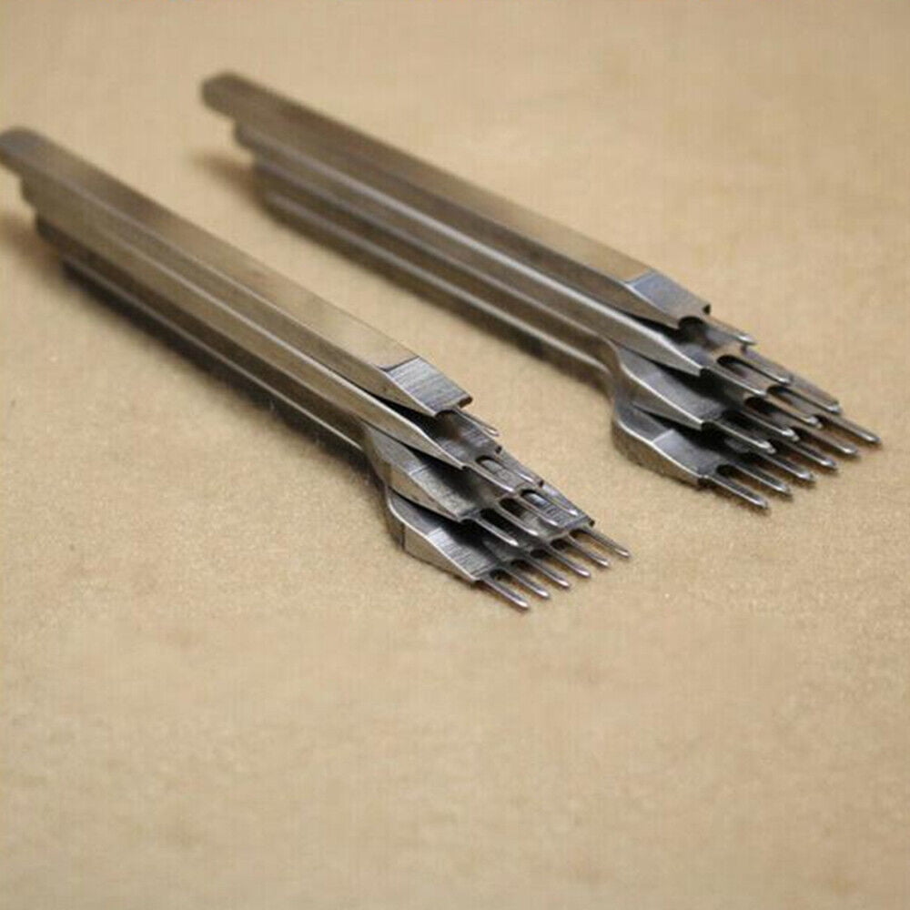 4PCS Leather Craft Punch Tool Hole Chisel Graving Stitching Sewing Tools Set
