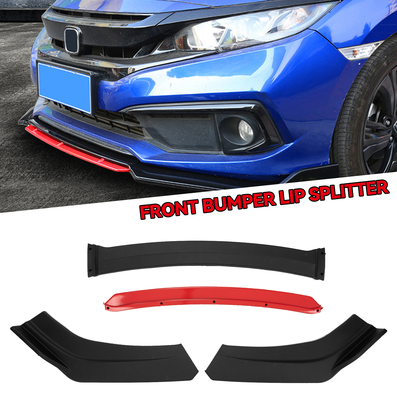 Universal Car Front Bumper Guard Lip Spoiler Splitter Wing Chin Body