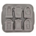 thumbnail image 1 of Ice Mold 6 Grid Gray Silica Gel Horror Tombstone Modeling Easy Clean Halloween Cake Molds, 1 of 5