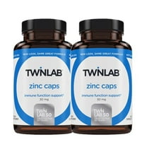 Twinlab Zinc Caps - Immune Support Supplement with Zinc Picolinate & Zinc Gluconate - Supplement for Immune Defense, Healthy Skin, DNA Synthesis, Metabolism and More - Zinc 30mg, 100 Caps (Pack of 2)