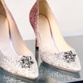 thumbnail image 2 of 2Pcs Rhinestone Shoe Clips Jewelry Crystal Metal Party Shoe Shoe Buckle Wedding Dress Diamond, 2 of 7