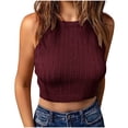 thumbnail image 1 of Birdeem Fashion Sexy Womens Halter Solid Color Pullover Sleeveless Top Short Ladies Vest, 1 of 6