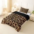 thumbnail image 4 of Erosebridal Africa Leopard Pattern Twin Comforter Sets,First Letter K Bedding Set For Women,Reversible Black 2-Piece, 4 of 7