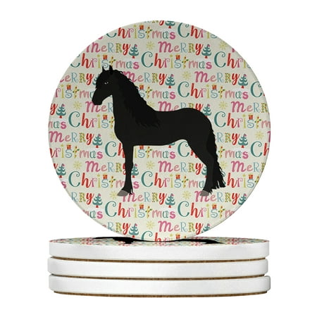 

Friesian Horse Christmas Large Sandstone Coasters Pack of 4 4 in x 4 in