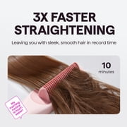 Wavytalk Pro Steam Hair Straightener Brush, Steam Reduces Damage, and Expedites Straightening, Pink