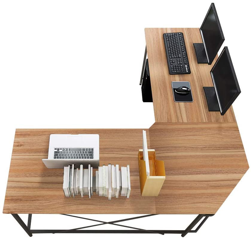 soges Large L-Shaped Desk Computer Desk Corner Desk Office Table Computer for 