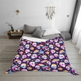 thumbnail image 7 of Vsdgher Skull colorful mushroom rainbow Pattern Fleece Throw Blanket, Horizontal Fleece Bedding Home Decor for Couch & Bed All Season Use -80"x60", 7 of 7