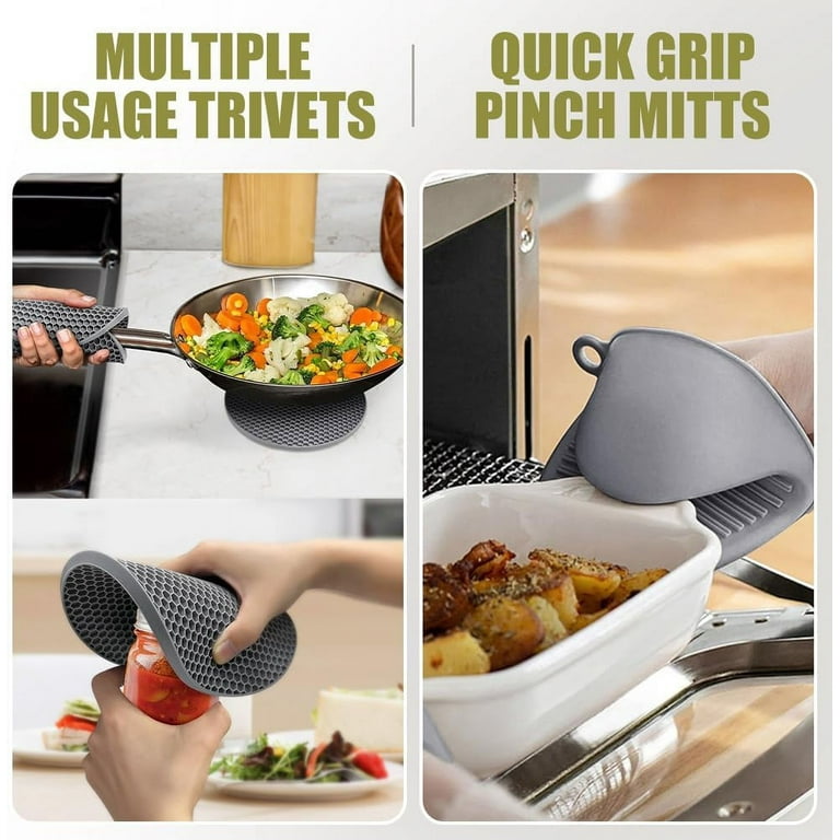 Silicone Safety Gloves Silicon Trivet 7 Inch Hot Pan Holder, For Kitchen  Pot Holder