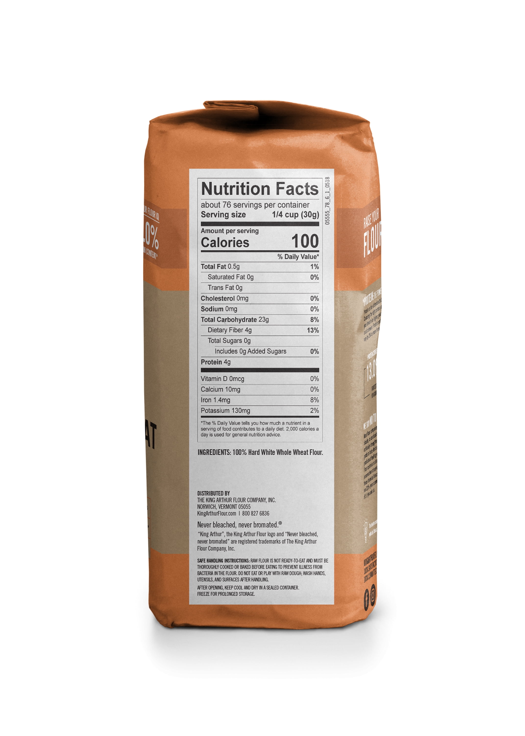 King Arthur Flour White Whole Wheat Flour 5 lb. Bag