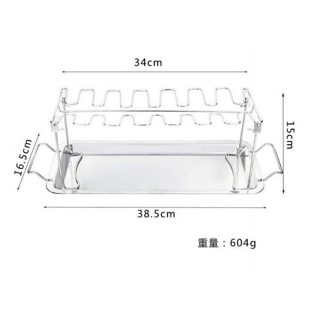 Cqxid Baking trays & trays Under $20 Stainless Steel Chicken Grill Foldable Stand Rack Chichen Wing Leg Rack