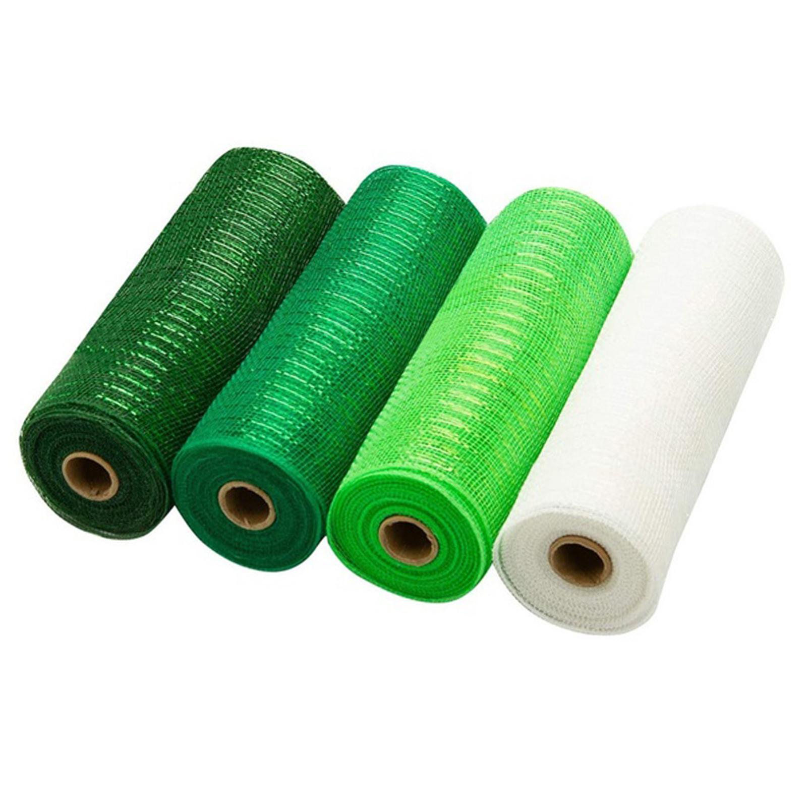 4Rolls Mesh Ribbons, 10 Inch x 30 Feet Each Roll Metal Foil Mesh Ribbon