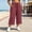 J158Red, variant on Zormilly Capri Pants for Women, Loose Lightweight Plus Size Pants with Pockets, Split Hem Black Cropped Pants Vacation, XL-5XL