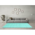 thumbnail image 3 of Ahgly Company Indoor Rectangle Abstract Turquoise Blue Contemporary Area Rugs, 2' x 4', 3 of 4