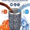 thumbnail image 3 of Leopard Print 30oz Handheld Travel Tumbler with Handle – Double Wall Stainless Steel Insulated Cup, Flip Straw Lid, Leak-Proof & BPA-Free for Hot and Cold Drinks – Durable Coffee & Juice Mug White, 3 of 6
