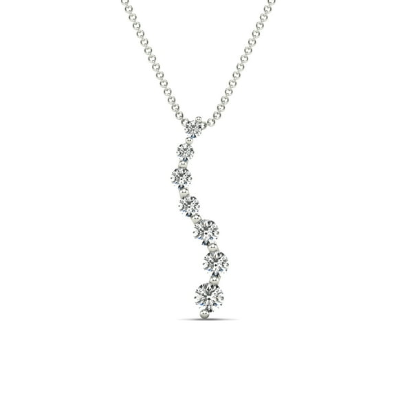 aaXia 14K White Gold 1/4ct. TDW Diamond Journey Pendant Necklace (H-I, I1-I2)