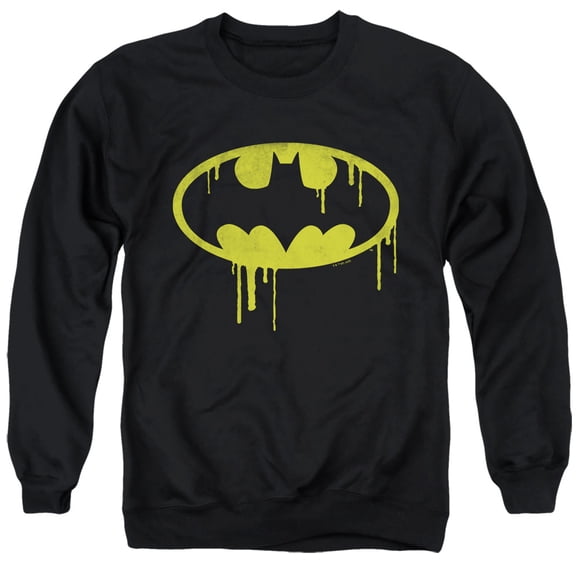 Batman Batman Dripping Logo Unisex Adult Crewneck Sweatshirt,Black, 3X-Large