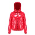thumbnail image 4 of JGGSPWM Women's Quilted Cropped Puffer Jacket Baggy Short Down Outerwear with Pockets Warm Coat Red 3XL, 4 of 7