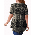 thumbnail image 6 of McVanedy Women's Pleated Flare Top V Neck Button Plus Size Short Sleeve Top M-4XL, 6 of 7