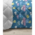 thumbnail image 3 of Floral Down Alternative Comforter, Continuing Pattern of Botanical Items Forest Wildflowers Outline Drawings, Microfiber Quilt for All Season, 5 Sizes, Mustard and White, by Ambesonne, 3 of 3