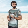 thumbnail image 4 of Wukai Funny Cat Print Men's Short-Sleeved Mesh T-Shirt,Quick-Dry Short Sleeve Workout T-Shirt-3X-Large, 4 of 8