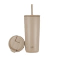 thumbnail image 2 of Cubitt Travel Mug 20 oz Double Walled Vacuum Insulated Stainless Steel with 2 lids, Straw and Coffe, Cupholder Friendly, Perfect for Hot & Cold Beverages Sand, 2 of 2
