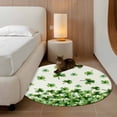 thumbnail image 2 of Round Area Rug 4 Ft, St. Patrick's Day Washable Non-Slip Circle Carpet for Living Room/Bedroom, Spring Green Botanical Lucky Clovers Low-Profile Crawling Mats Collection Rugs for Indoor, 2 of 8