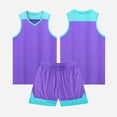 thumbnail image 4 of Maqroz Basketball Jersey Set for Men V Neck Sleeveless Tank Top Mesh Breathable Athletic Shorts Team Uniform Sports Training Two Piece Outfit Size 3-15 Years, 4 of 5