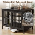 thumbnail image 2 of TIME RAY 44 Inch Dog Crate Furniture for Large Dog,Wood Dog Kennel Furniture Indoor with Removable Divider,Dog Cage Furniture as TV Stand,Black, 2 of 7