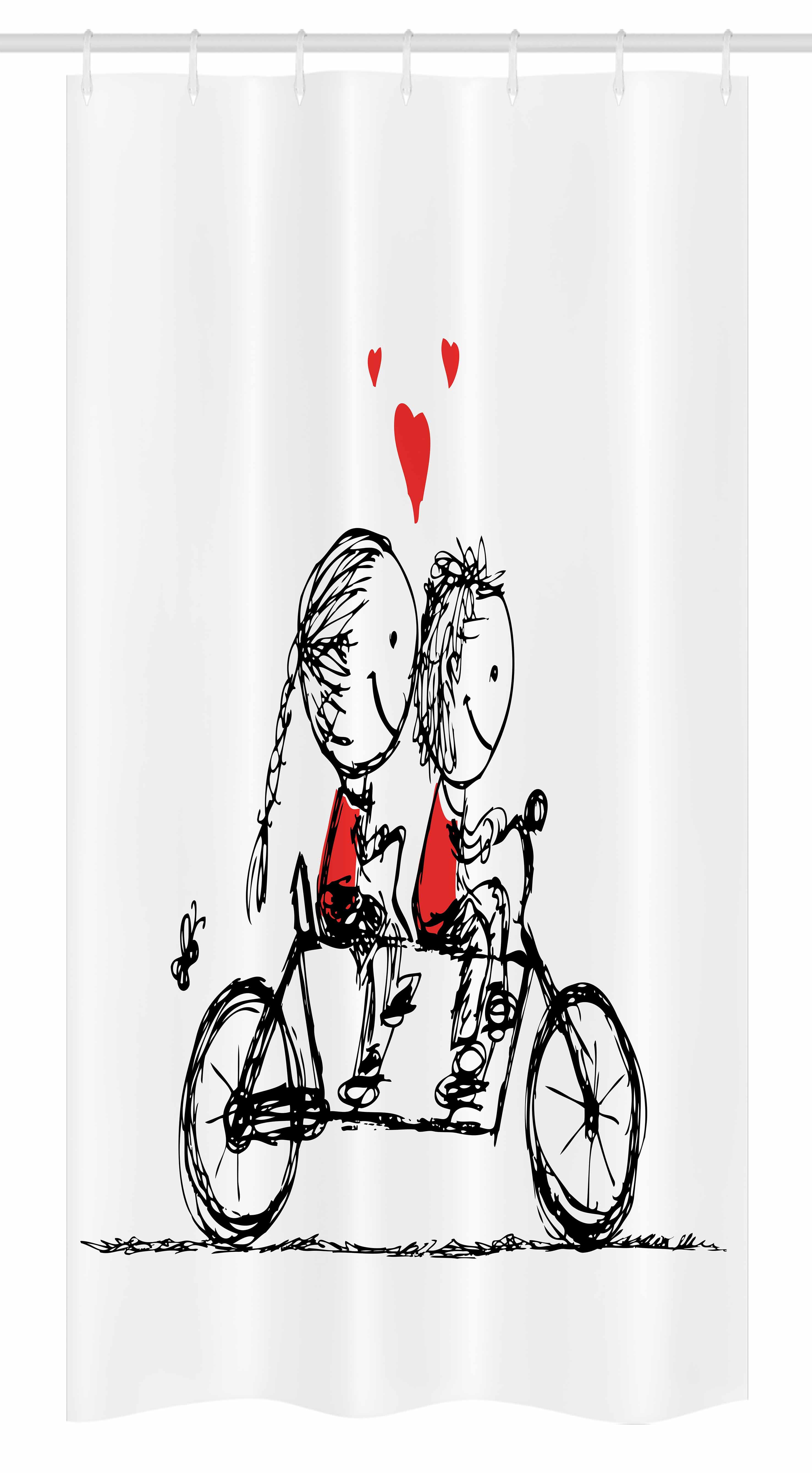Ride Bicycle Pattern Print Bathroom Shower Curtain