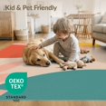 thumbnail image 4 of ODIKA 5'x7' Teal Coral Tones Mid-Century Abstract Washable Area Rug Elegant Blend of Organic Shapes and Soft Curves for Dining Room, Under Table, Home Office, Non-Slip Chair-Friendly, 4 of 7