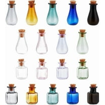 18 Pack 9 Colors Mini Potion Bottle 2 Shapes Multi Color Cork Stoppers Glass Bottles Wishing Bottle