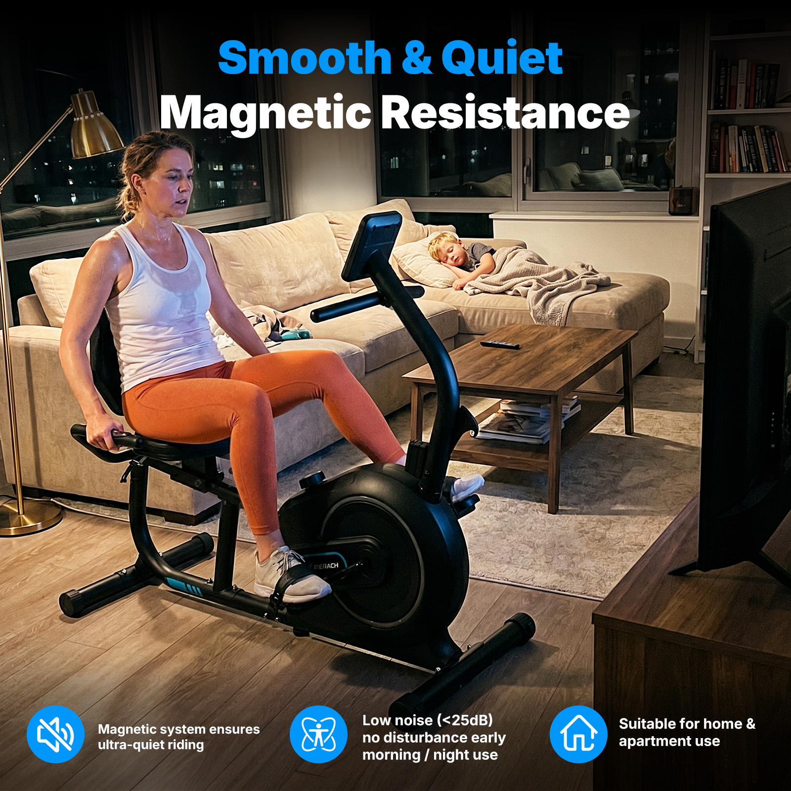 MERACH Smart Recumbent Exercise Bike photo 2