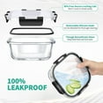 thumbnail image 3 of 34pcs Glass Food Storage Containers with Lids Set, Airtight Meal Prep Containers (17 Containers & 17 Lids), Black, 3 of 7