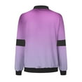 thumbnail image 4 of Spring Tops for Women!ChaoHeng Ladies Jackets Lightweight Petite Clearance 2024,Women's Casual Fashion Gradient Pocket Zipper Top Jacket(Purple,XXL), 4 of 5