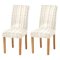 Yayeee 2 Pack Dining Chair Covers Stretch Parson Chairs Slipcovers Seat Protector, Beige Abstract Pattern