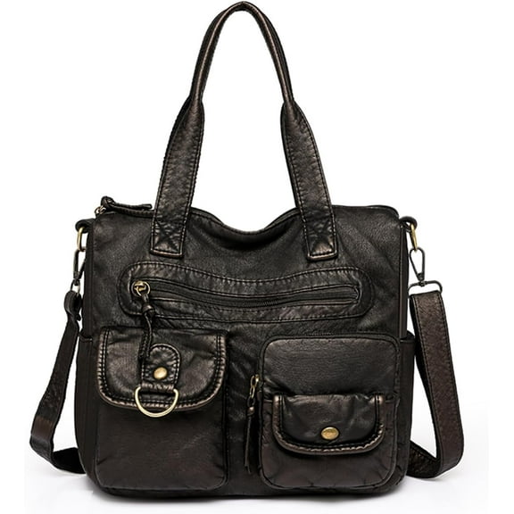 SPEKSEE Punk Motorcycle Bag Multi-pockets Y2k Punk Top-handle Hangbag Large Capacity Tote Satchel Purse for Women