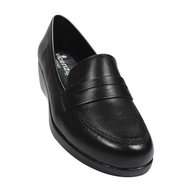 MOCASIN CASUAL VICENZA MUJER NEGRO PIEL 15704 Leon 15704p