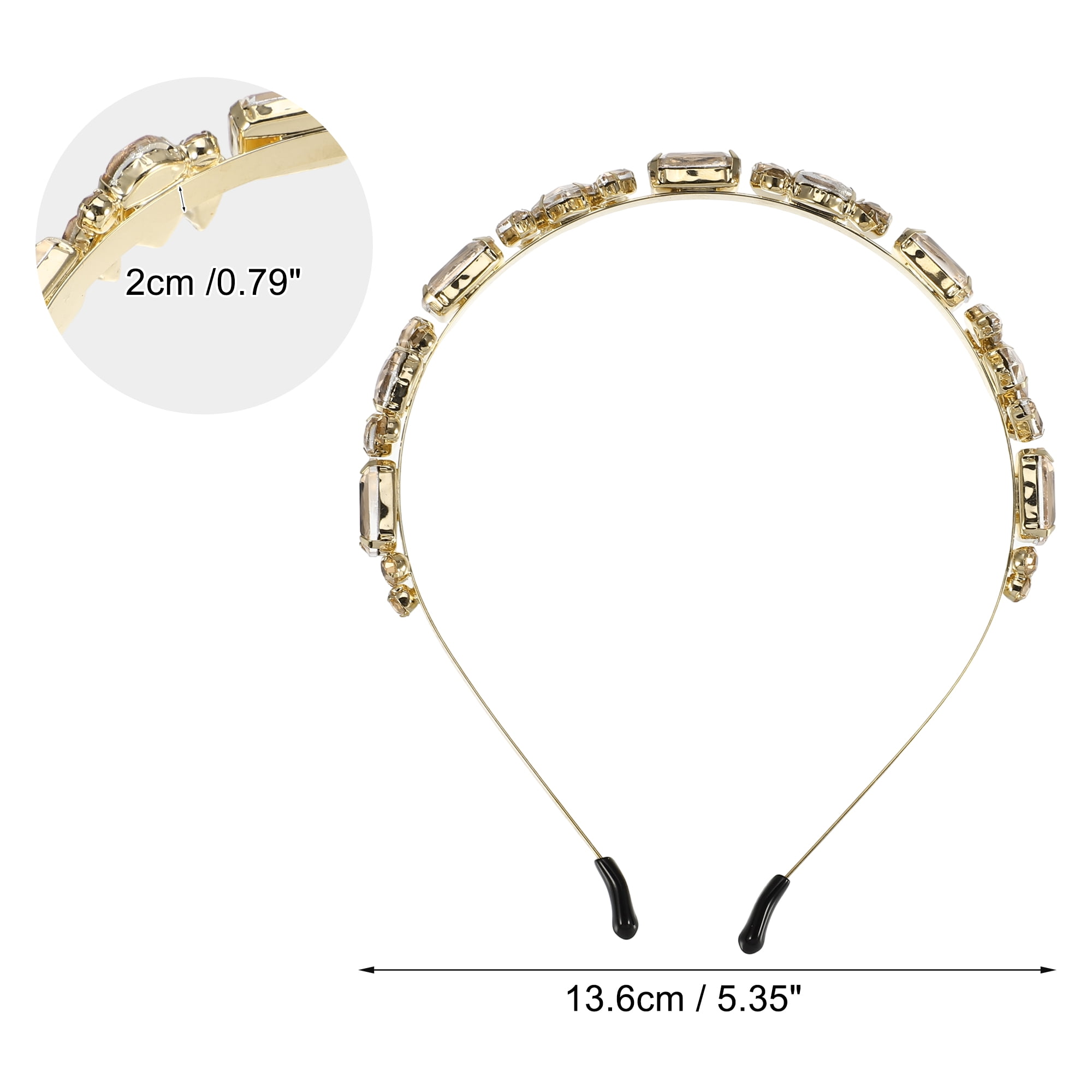 Unique Bargains Fashion Vintage Thin Rhinestone Champagne