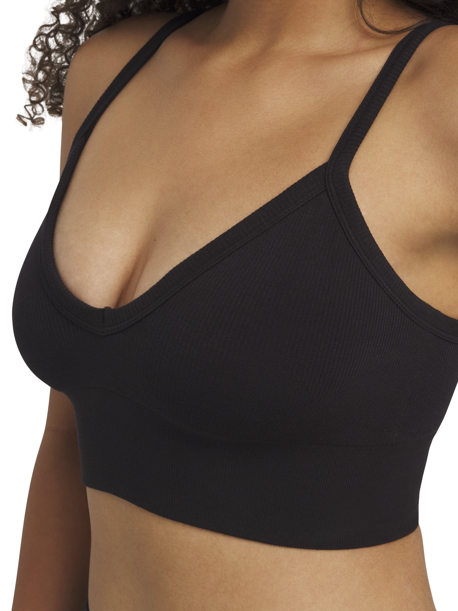 Mills by Millie Bobby Brown Women's Softie Ribbed V-Neck Bralette, Sizes XS-XXXL