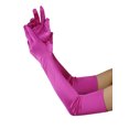 thumbnail image 1 of NYFASHION101 Women's Classic Long Opera Length Satin Gloves 16BL, Fuchsia, 1 of 1