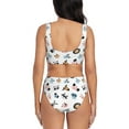 thumbnail image 3 of Kdxio Cartoon Animals Print Women's 2 Piece High Waisted Wrap Spaghetti Strap Summer Swimsuit Bikini Set-Large, 3 of 7