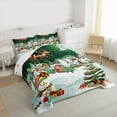 thumbnail image 3 of Manfei Happy Christmas Full Size Comforter Sets,Cartoon Snowman Bedding Comforter Set,Chic Xmas Tree Gifts Bedding Sets For Boys Girl,Microfiber Bedroom Decor Reversible,3pcs, 3 of 8