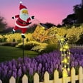 thumbnail image 5 of Christmas Santa Solar Kettle Lights Garden Lawn Decorative Lights, Hanging Metal Solar Santa Claus Watering Can with LED Light, Waterproof Outdoor Lantern Decoration for Yard Patio, 5 of 7