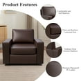 thumbnail image 5 of COOLHUT 360° Swivel Accent Chair Set of 1, 36.2" Wide PU Leather Accent Chair Armchair, Comfy Upholstered Single Sofa Chair for Living Room and Bedroom, Dark Brown, 5 of 11