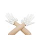 thumbnail image 1 of Guantes de cuero sintético para mujer Inspire Chic, guantes de longitud de muñeca punk gótica con lazo con tachuelas, talla única, dedos completos, blanco, 1 of 6