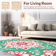 thumbnail image 2 of ODIKA 5'x7' Machine Washable Non-Slip Area Rug, Cottage Floral Medallion with Whimsical Petal Accents High Traffic Rug, Red, 499491, 2 of 7